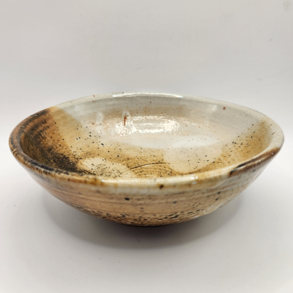 Glazed Art Pottery Small Bowl Neutral Earth Tones, 6.5" Diameter - Picture 2 of 6